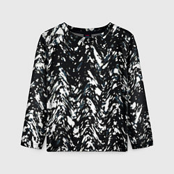 Лонгслив детский Искажённый пёстрый чёрно-белый, цвет: 3D-принт