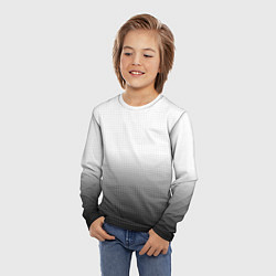 Лонгслив детский Из белого в чёрный градиент с точками, цвет: 3D-принт — фото 2