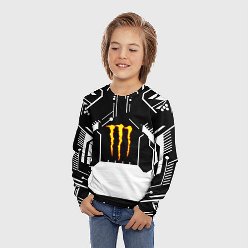 Детский лонгслив Monster energy geometry / 3D-принт – фото 3
