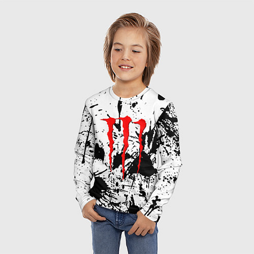 Детский лонгслив Monster energy краски / 3D-принт – фото 3