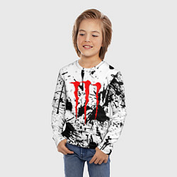 Лонгслив детский Monster energy краски, цвет: 3D-принт — фото 2