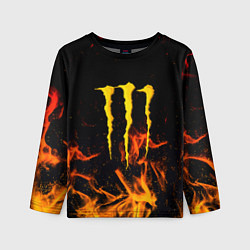Лонгслив детский Monster energy orange fire, цвет: 3D-принт