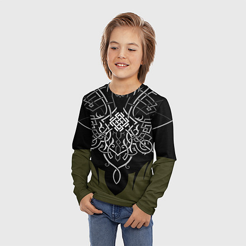 Детский лонгслив Символика белобога - излучающая свет / 3D-принт – фото 3