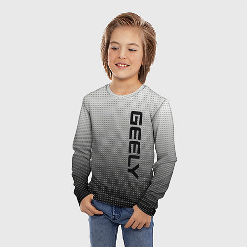 Детский лонгслив Geely серый текстурный / 3D-принт – фото 3