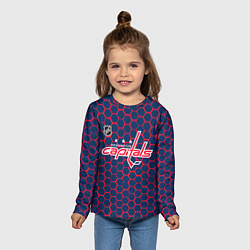 Лонгслив детский Вашингтон Кэпиталз - соты с подсветкой, цвет: 3D-принт — фото 2