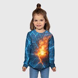 Лонгслив детский Взрыв из объемных плит, цвет: 3D-принт — фото 2