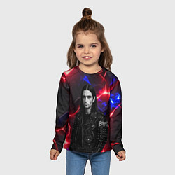 Лонгслив детский Bones в косухе, цвет: 3D-принт — фото 2