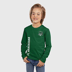 Лонгслив детский ФК Краснодар - сплошной зеленый цвет, цвет: 3D-принт — фото 2
