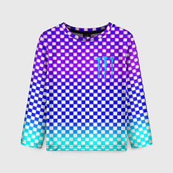 Лонгслив детский Monster шахматная клетка градиент, цвет: 3D-принт