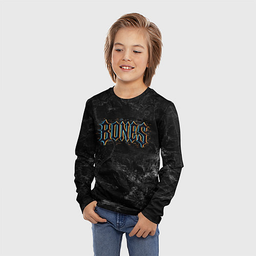 Детский лонгслив Bones логотип / 3D-принт – фото 3