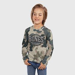 Лонгслив детский Bones логотип на камуфляже, цвет: 3D-принт — фото 2