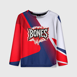 Лонгслив детский Bones лого на красной краске, цвет: 3D-принт