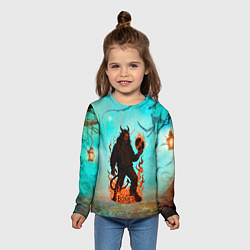 Лонгслив детский Bones в стиле демона, цвет: 3D-принт — фото 2