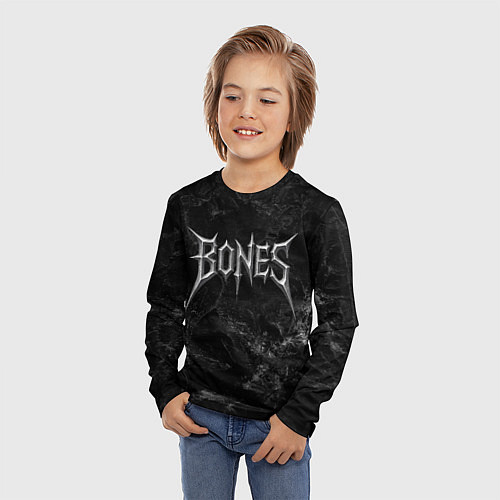 Детский лонгслив Bones лого из металла / 3D-принт – фото 3