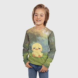 Лонгслив детский Маленький утенок на поляне, цвет: 3D-принт — фото 2
