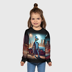 Лонгслив детский Бендер с пистолетом - Нью-Йоркская мафия, цвет: 3D-принт — фото 2