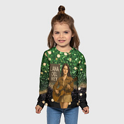 Лонгслив детский Lana Del Rey играет на гитаре, цвет: 3D-принт — фото 2