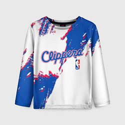 Лонгслив детский Клипперс - разлитая краска, цвет: 3D-принт