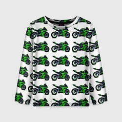 Лонгслив детский Motorbike green, цвет: 3D-принт