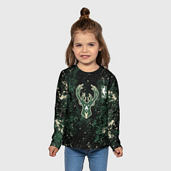 Лонгслив детский Милуоки Бакс - баскетбол, цвет: 3D-принт — фото 2