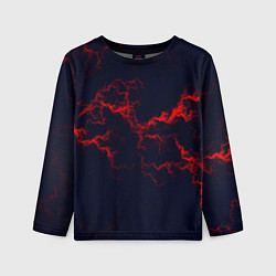 Лонгслив детский Lightning red glow, цвет: 3D-принт