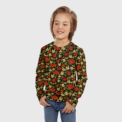 Детский лонгслив Традиционный русский узор / 3D-принт – фото 3