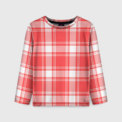 Лонгслив детский Checked red white, цвет: 3D-принт