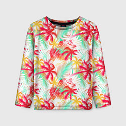 Лонгслив детский Palm red yellow, цвет: 3D-принт