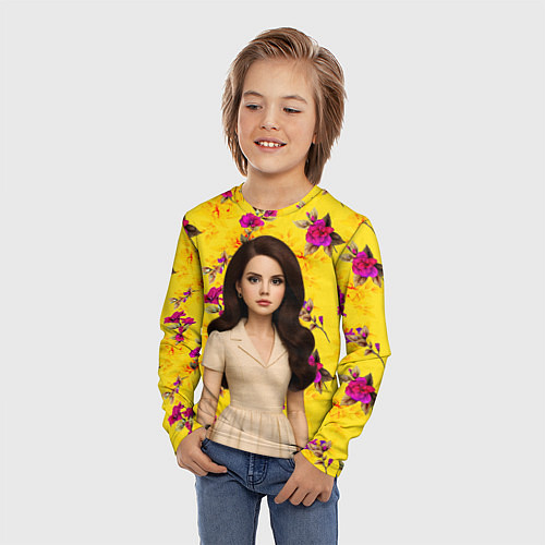 Детский лонгслив Lana Del Rey образ куклы / 3D-принт – фото 3