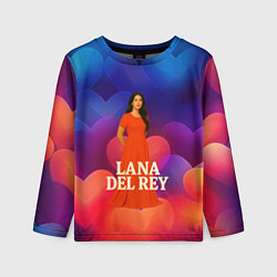 Детский лонгслив Lana Del Rey на фоне сердечек