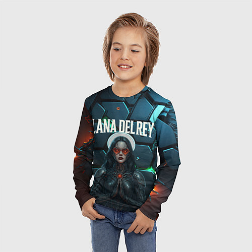 Детский лонгслив Lana Del Rey в стиле киберпанка / 3D-принт – фото 3