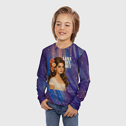 Лонгслив детский Lana Del Rey с цветами в волосах, цвет: 3D-принт — фото 2