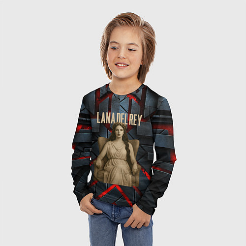 Детский лонгслив Lana Del Rey в греческом стиле на троне / 3D-принт – фото 3