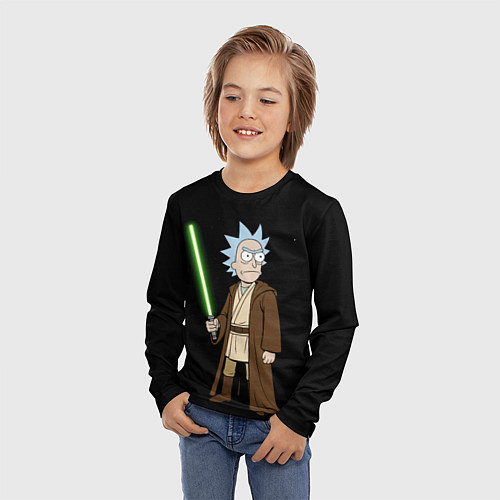 Детский лонгслив Рик - светлая сторона силы / 3D-принт – фото 3