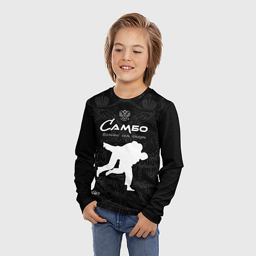 Детский лонгслив Самбо больше чем борьба / 3D-принт – фото 3