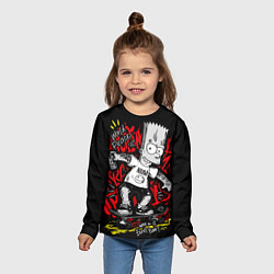 Лонгслив детский Барт в татуировках, цвет: 3D-принт — фото 2