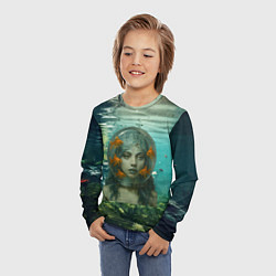 Лонгслив детский Леди Гага под водой в аквариуме, цвет: 3D-принт — фото 2