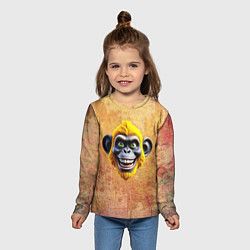 Лонгслив детский Желтая сумасшедшая обезьяна, цвет: 3D-принт — фото 2