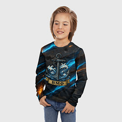 Лонгслив детский Якорь ВМФ, цвет: 3D-принт — фото 2