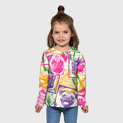 Лонгслив детский Мопс и праздник, цвет: 3D-принт — фото 2