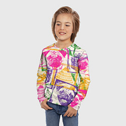 Лонгслив детский Мопс и праздник, цвет: 3D-принт — фото 2