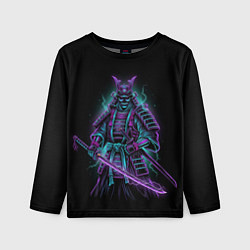 Лонгслив детский Неоновый электросамурай, цвет: 3D-принт