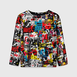 Лонгслив детский Граффити коллаж, цвет: 3D-принт