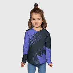 Лонгслив детский Абстрактная текстура в синем, цвет: 3D-принт — фото 2