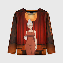 Лонгслив детский Dandadan Seiko в красном платье, цвет: 3D-принт