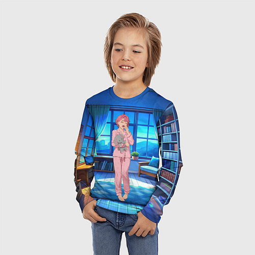 Детский лонгслив Сиратори Айра хочет спать / 3D-принт – фото 3