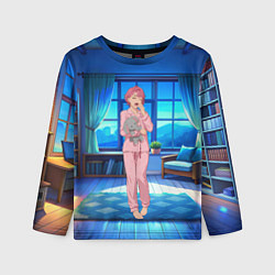 Лонгслив детский Сиратори Айра хочет спать, цвет: 3D-принт