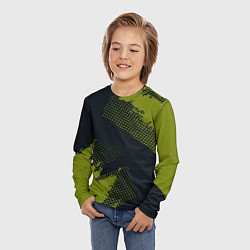 Лонгслив детский Абстрактная текстура в зеленом, цвет: 3D-принт — фото 2
