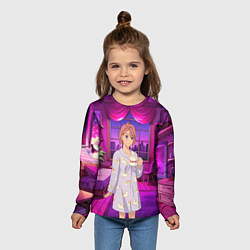 Лонгслив детский Дандадан Сиратори Айра с кофе, цвет: 3D-принт — фото 2