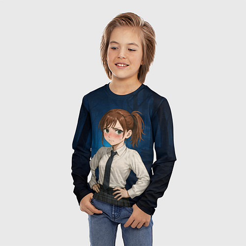 Детский лонгслив Сиратори Айра школьница / 3D-принт – фото 3